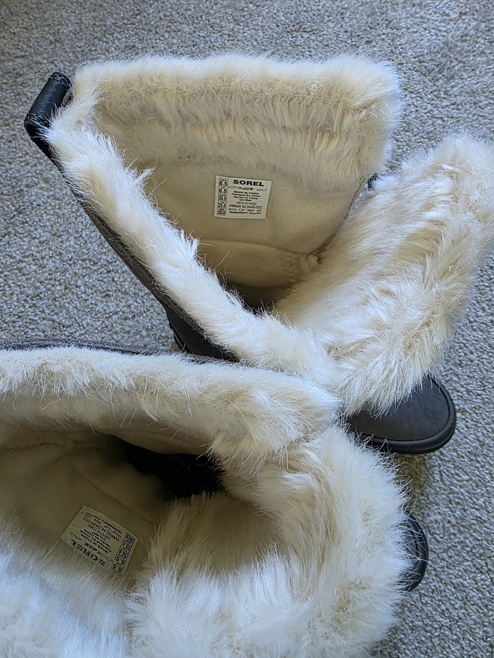 Sorel Gray Lace-Up Faux Fur Winter Boots with Lug Sole - Picture 4 of 7